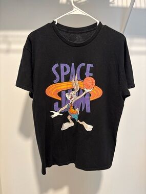 Space Jam Black Graphic Tee with Bugs Bunny